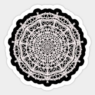 Soft White Mandala Pattern Design Sticker